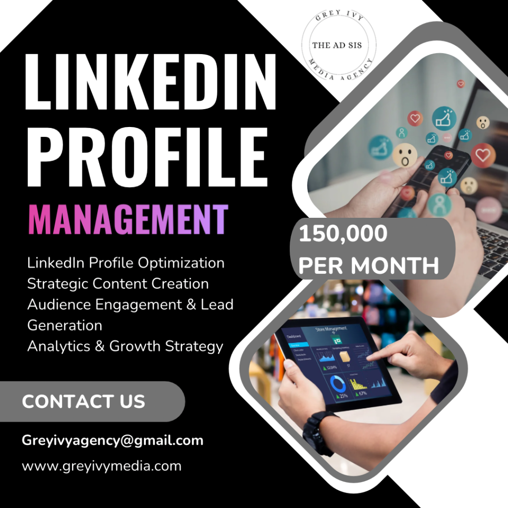 Pricing linkedin management service flyer