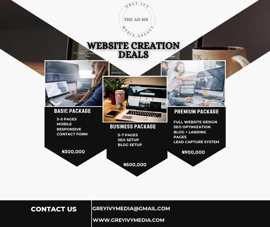 Pricing website creation service flyer